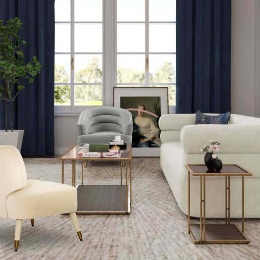 Emma Cream Ash & Glass Coffee Table