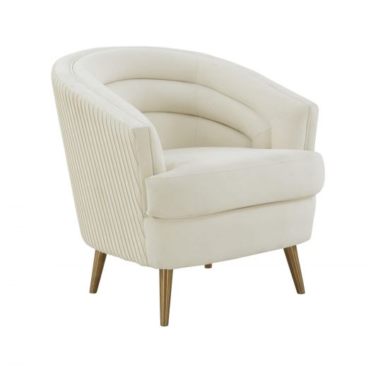 Jules Cream Velvet Accent Chair