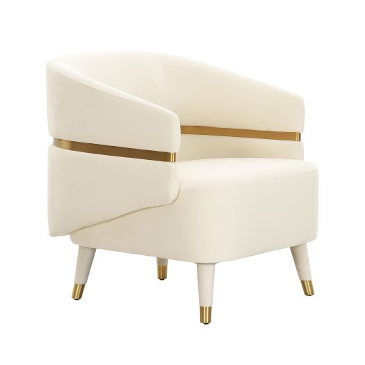 Ayla Cream Velvet Accent Chair