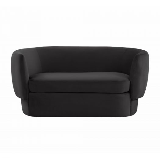 Isabella Black Velvet Loveseat