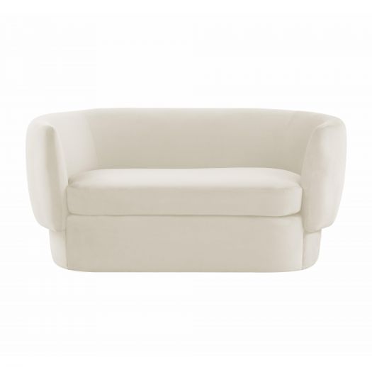 Isabella Cream Velvet Loveseat