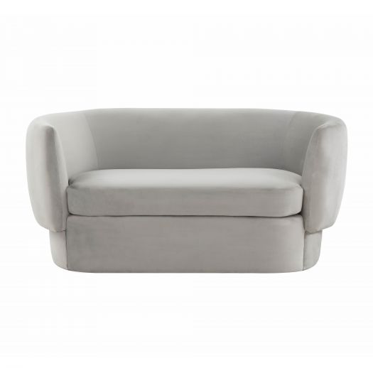 Isabella Light Grey Velvet Loveseat