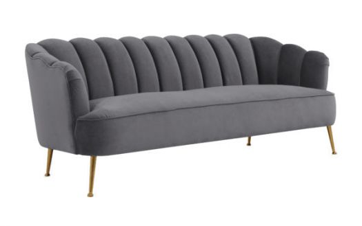 Daisy Petite Grey Velvet Sofa - Auction