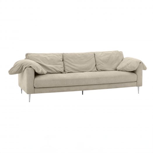 Vari Beige Textured Velvet Lounge Sofa