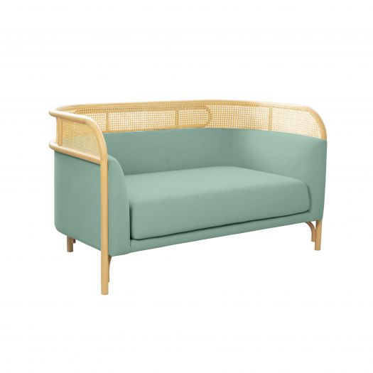 Desiree Ocean Blue Velvet Loveseat