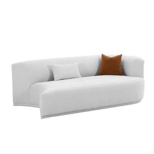 Fickle Grey Velvet Modular RAF Loveseat