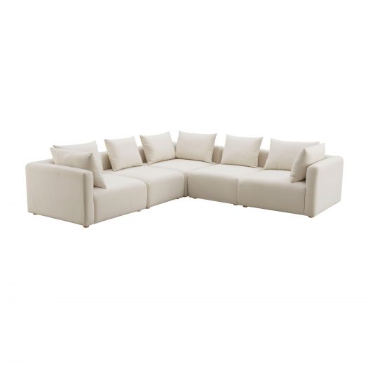 Hangover Cream Performance Linen 5-Piece Modular L-Sectional