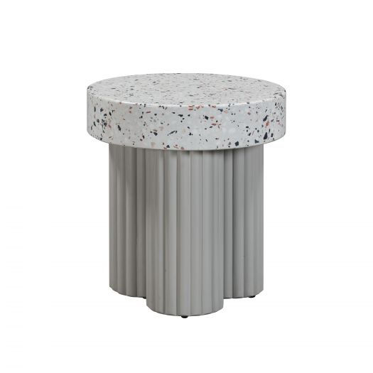 Clover Faux Terrazzo Indoor / Outdoor Round Side Table