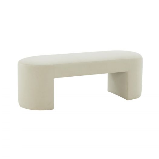 Elena Cream Velvet Bench