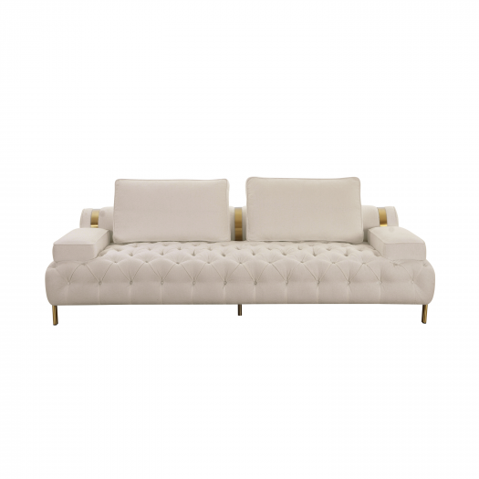 Tufting Tan Loveseat (200cm)