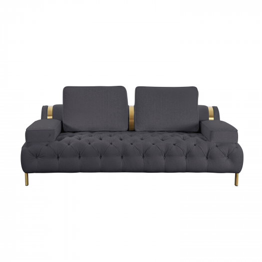 Tufting Dark Grey Loveseat (201cm)