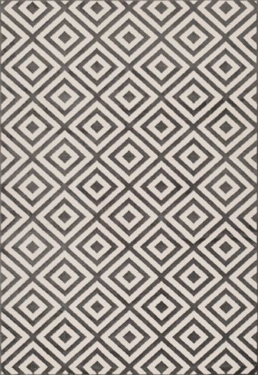 Diamond black and white Rug