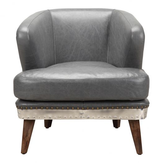 Cambridge Club Chair Lava Grey Leather