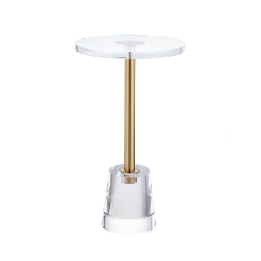 Acrylic Accent table with Crystal marble base