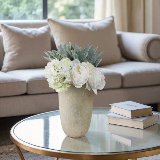 Durban Large Cream Glass Vase