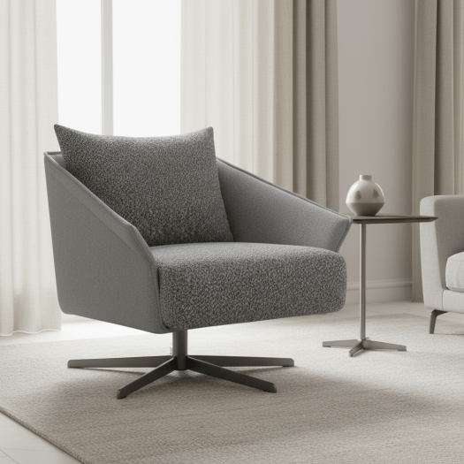 Ahad Grey Boucle Chair