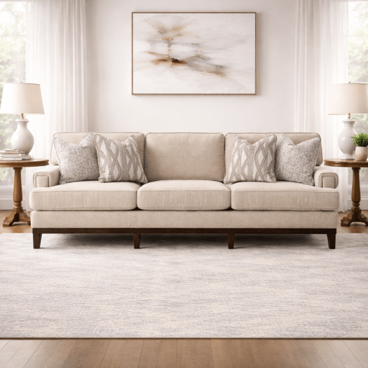 Ajda Beige 4 Seater Sofa