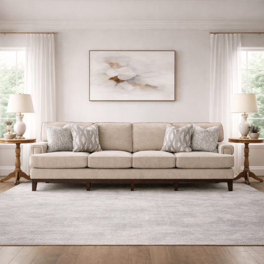 Ajda Beige 5 Seater Sofa
