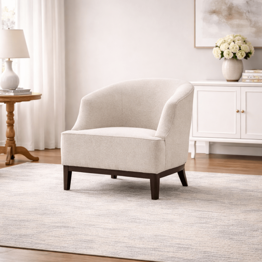 Ajda Beige Accent Chair