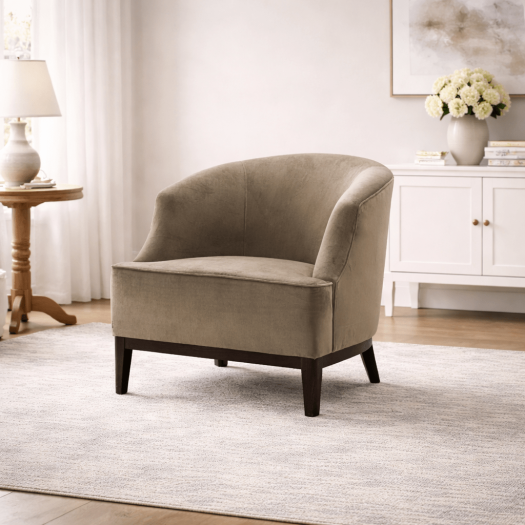 Ajda Brown Velvet Accent Chair