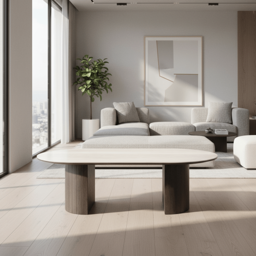 Alabaster Travertine Coffee Table