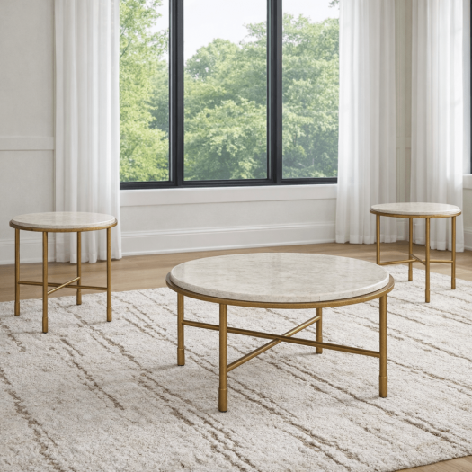 Alben Round Cocktail Table Set