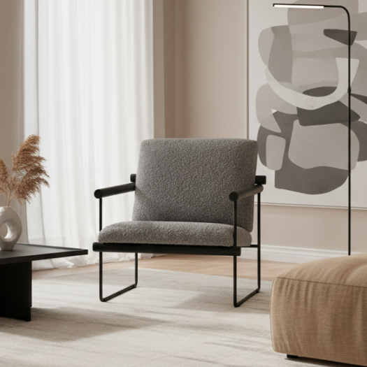 Alexandru Grey Accent Chair