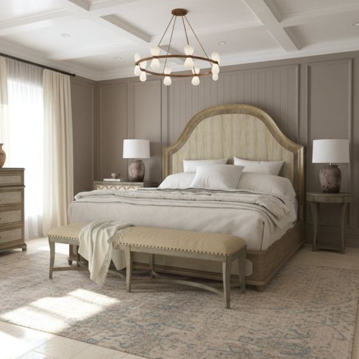 Alfresco Lauro King Panel Bed with Metal