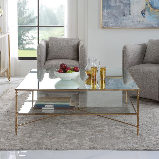 HENZLER GOLD SQUARE TABLE