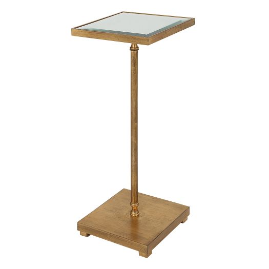 Henzler Gold Square Accent Table