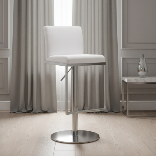 Amalfi White Steel Adjustable Barstool