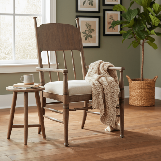 Americana Upholstered Seat Arm Chair