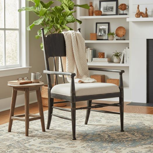 Americana Upholstered Seat Arm Chair