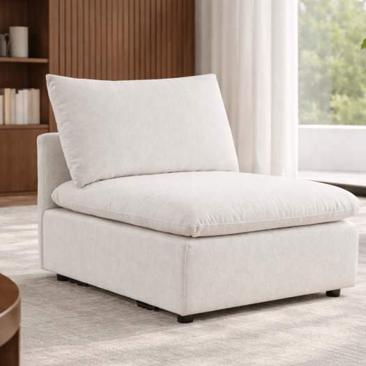 Anees Beige Armless Chair (86CM)