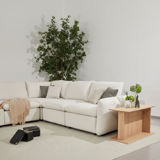 Anees Beige natual oak COFFEE TABLE/OTTOMAN(WITH STORAGE)