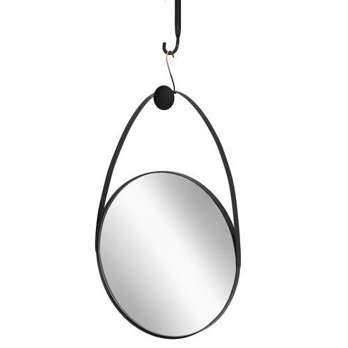 METAL 27" OVAL MIRROR, BLACK