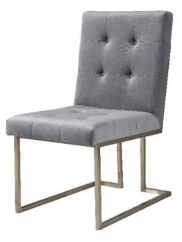 Roots Flat Grey Velvet Dining Chair