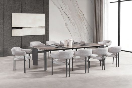 Arcline Grey Dining Table – 300 cm (10 Seater)