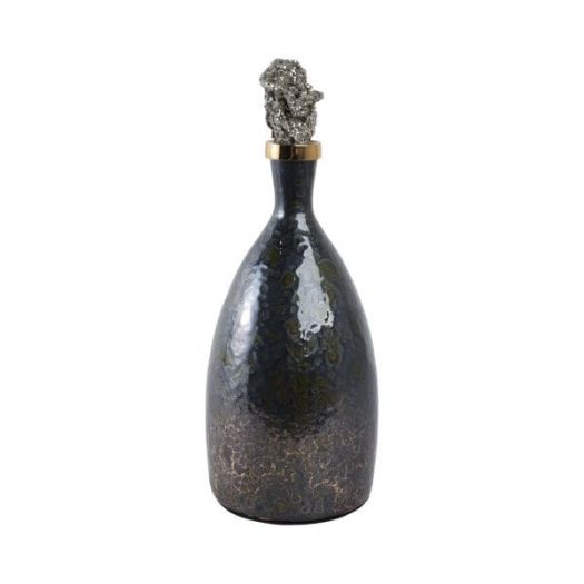 Arielle Pyrite Stone And Glass Bottle
