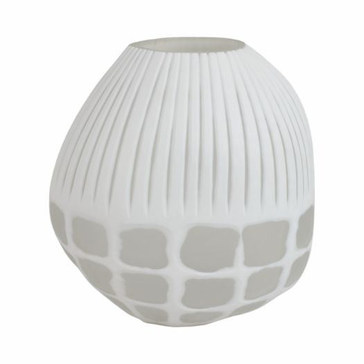 Arles White Glass Vase