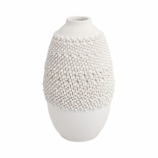 Arroyo 3d Printed Porcelain Vase, Ivory