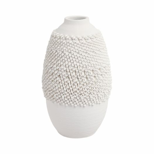 Arroyo 3d Printed Porcelain Vase, Ivory