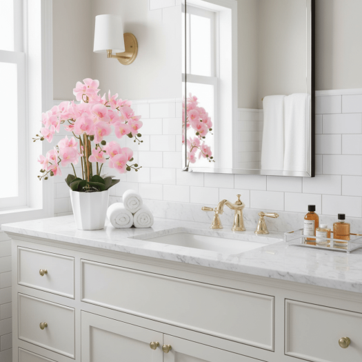 Artificial Potted Orchids 57CM Indoor Pink