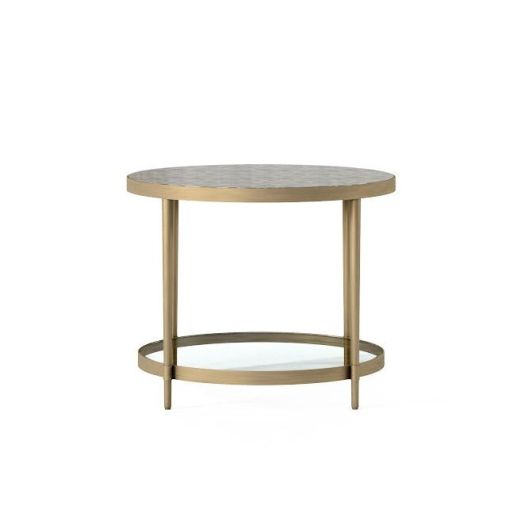Astoria Round Atnique Mirror END TABLE