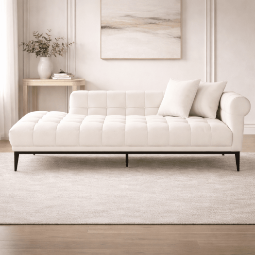 Avalon White & Black Left Lounger