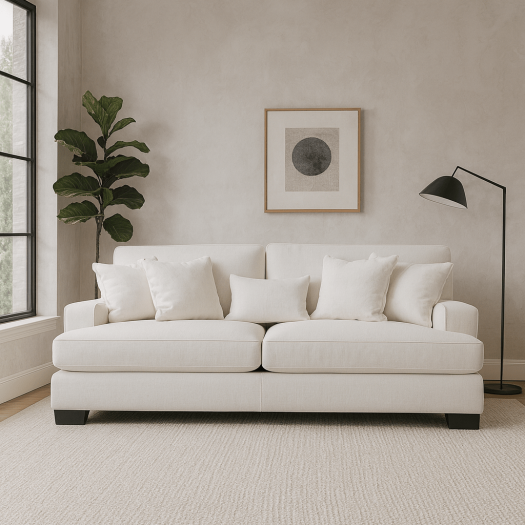 Aveiro White 4 Seater Sofa