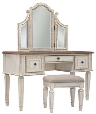 Realyn Vanity And Mirror With Stool