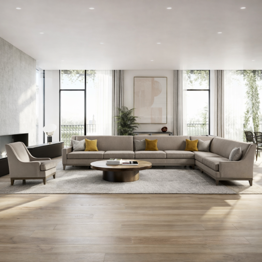 Classy By Noha Albabtain Sectional RAF3+AL+LAF2+Accent Chair