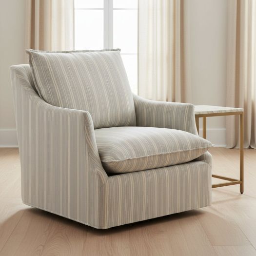 Baldwin Slipcovered Swivel Chair