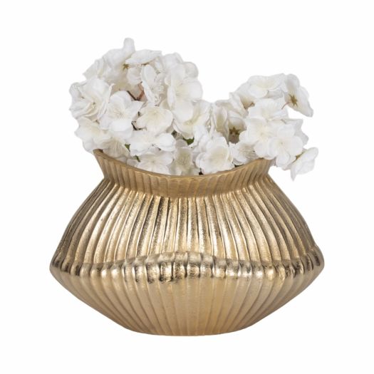 Balina Metal Boat Shaped Vase, Gold